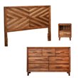 Home Square 3 Piece Set with Nightstand Dresser and Standard King Wood Headboard