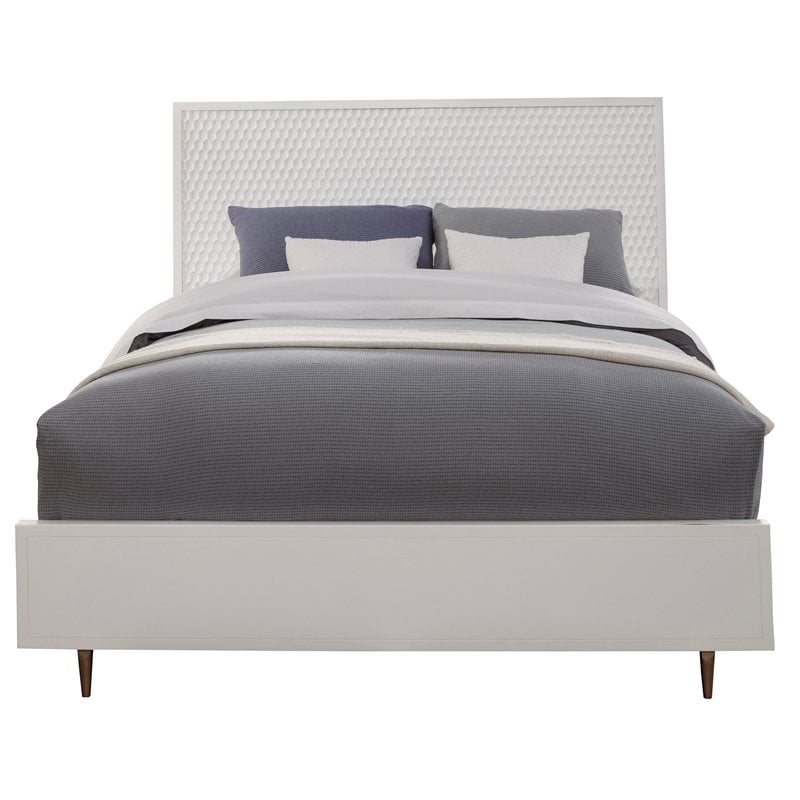 Home Square 3 Piece Set with Nightstand & California King Panel Bed in White