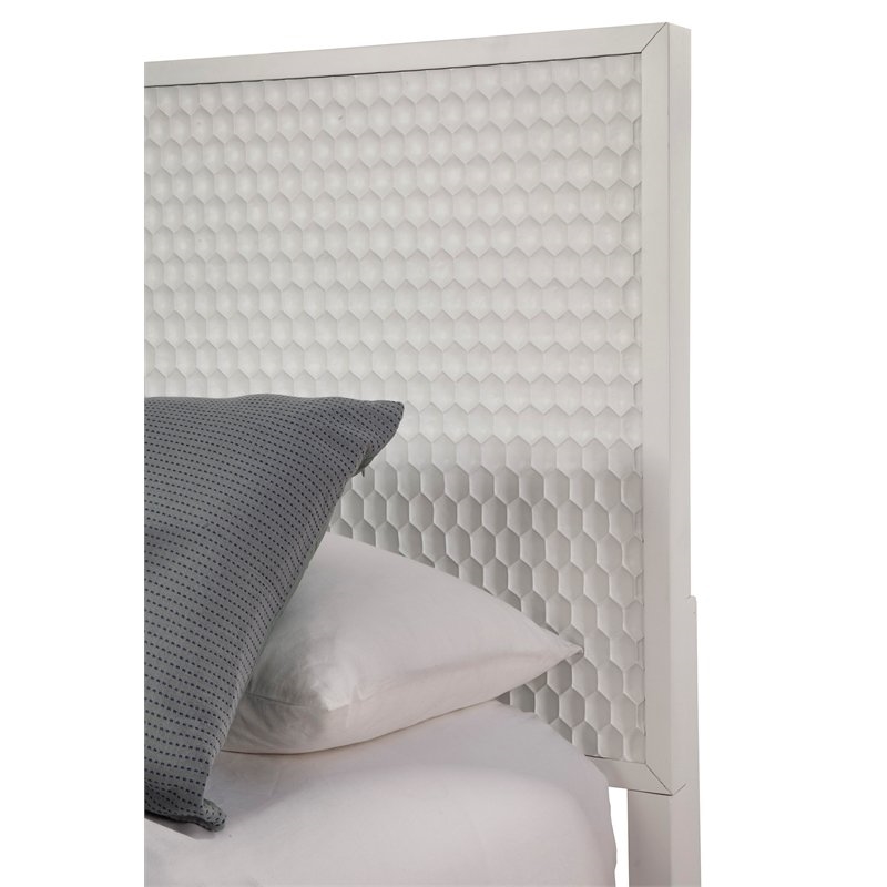 Home Square 4 Piece Set with Nightstand Full Wood Headboard and Accent Chest