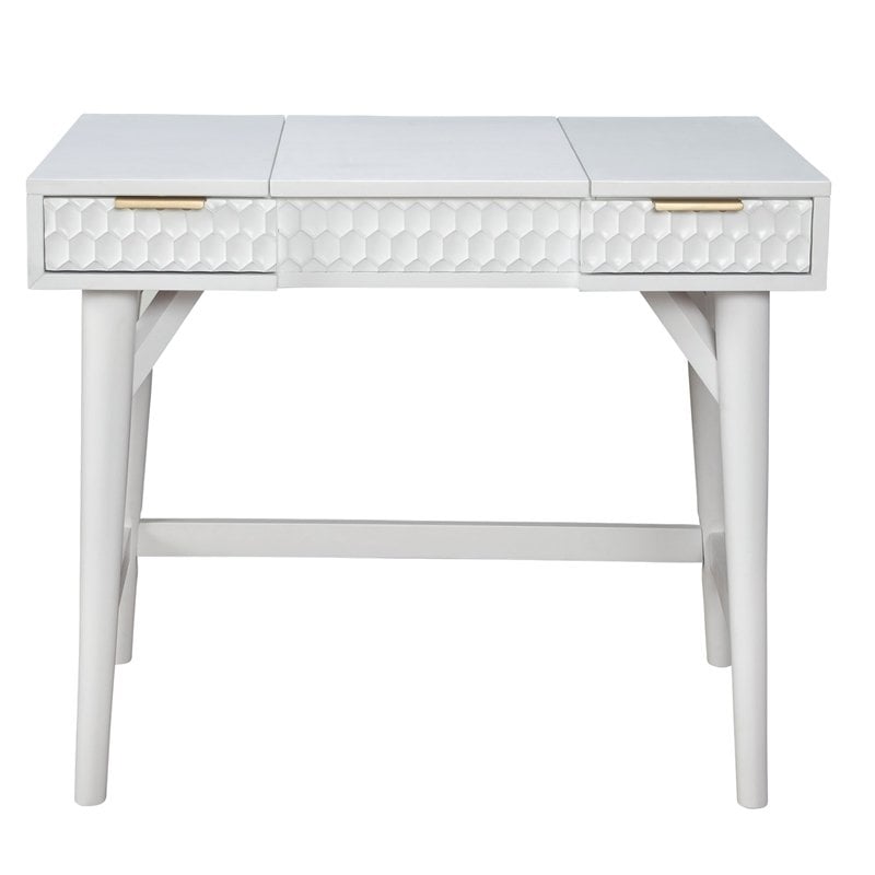 Home Square 4 Piece Set with Nightstand Standard King Headboard & Bedroom Vanity