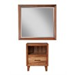 Home Square 2 Piece Furniture Set with Nightstand and Mirror in Toffee (Brown)