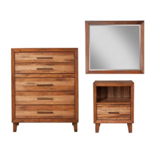 home square 3 piece furniture set with nightstand multifunction chest and mirror