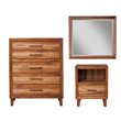 Home Square 3 Piece Furniture Set with Nightstand Multifunction Chest and Mirror