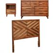 Home Square 3 Piece Set with Nightstand 7-Drawer Dresser & Queen Wood Headboard