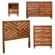 Home Square 4 Piece Set with Nightstand Dresser Chest & Standard King Headboard