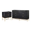Home Square 2 Piece Furniture Set with Nightstand and 7-Drawer Chest in Black