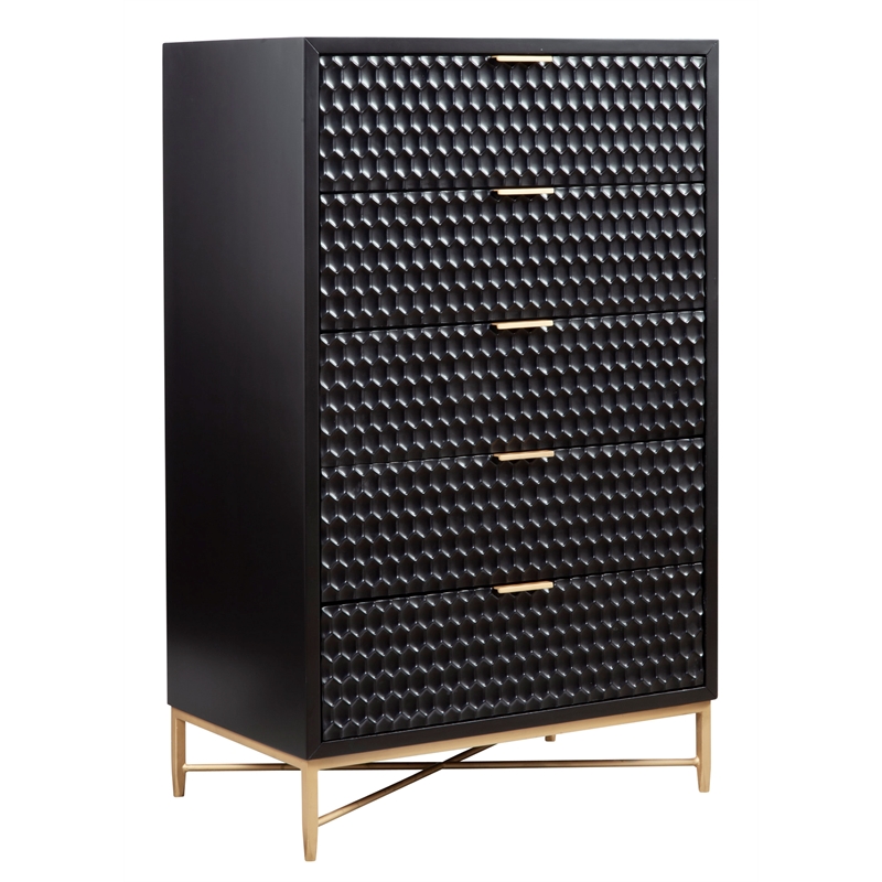 Home Square 2 Piece Set with 7-Drawer Dresser and 5-Drawer Chest in Black