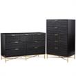 Home Square 2 Piece Set with 7-Drawer Dresser and 5-Drawer Chest in Black