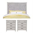 Home Square 3 Piece Set with Nightstand & King Headboard in Weathered Light Gray