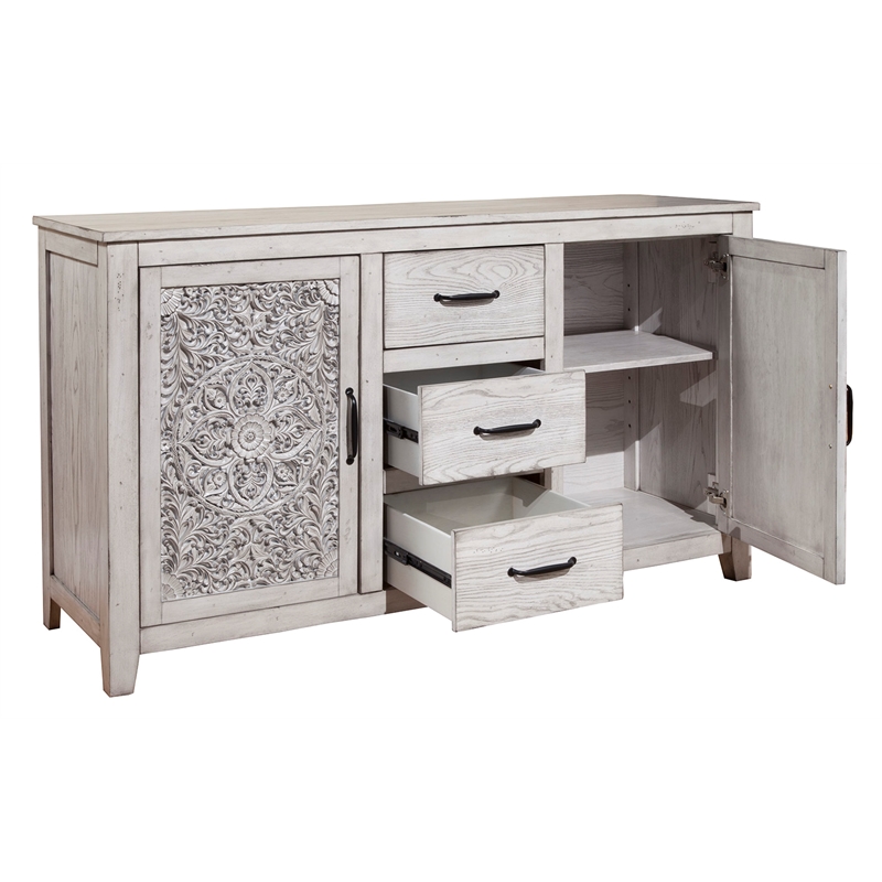 Home Square 4 Piece Furniture Set with Nightstand King Headboard & Dresser