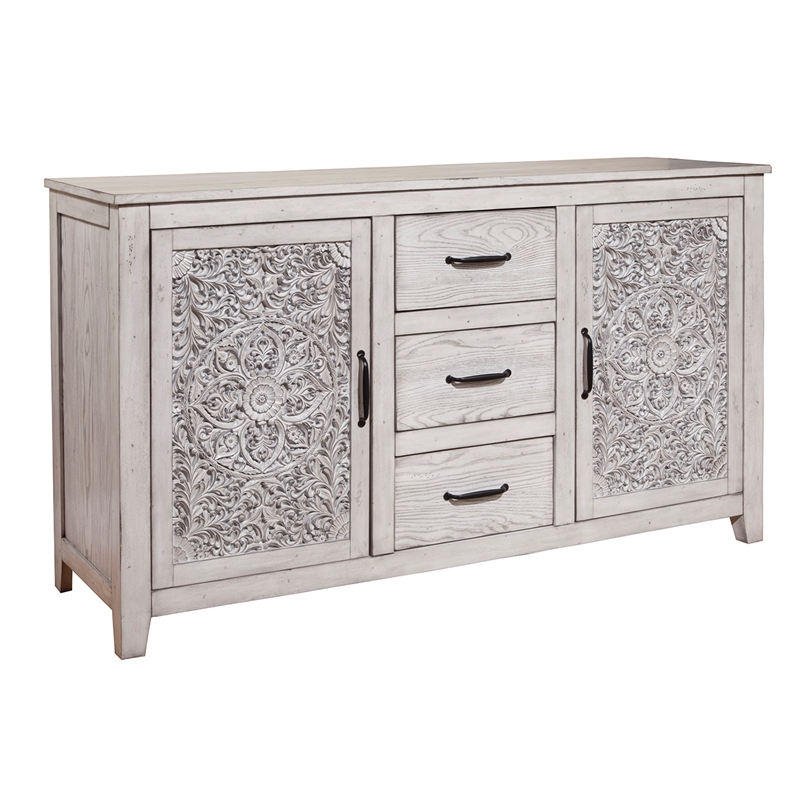 Home Square 4 Piece Furniture Set with Nightstand King Headboard & Dresser