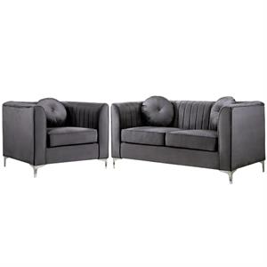 home square 2-piece furniture set with velvet accent chair and loveseat