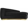 Home Square 3-Piece Set with Velvet Accent Chair Chaise and Sofa in Black