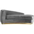 Home Square 2-Piece Set with Velvet Accent Chair and Chaise in Gray and Gold
