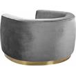 Home Square 2-Piece Set with Velvet Accent Chair and Chaise in Gray and Gold