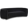 Home Square 2-Piece Set with Contemporary Velvet Loveseat and Sofa in Black