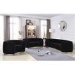 Home Square 2-Piece Set with Contemporary Velvet Loveseat and Sofa in Black
