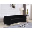 Home Square 2-Piece Set with Contemporary Velvet Loveseat and Sofa in Black