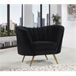 Home Square 2-Piece Set with Velvet Accent Chair and Chaise in Black and Gold