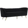 Home Square 2-Piece Set with Velvet Accent Chair and Sofa in Black and Gold