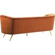 Home Square 3-Piece Set with Accent Chair Loveseat & Sofa in Cognac and Gold