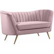 Home Square 2-Piece Set with Contemporary Velvet Loveseat and Sofa in Pink