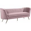 Home Square 2-Piece Set with Contemporary Velvet Loveseat and Sofa in Pink