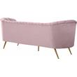 Home Square 2-Piece Set with Contemporary Velvet Loveseat and Sofa in Pink