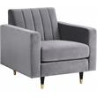 Home Square 2-Piece Set with Velvet Accent Chair & Contemporary Loveseat in Gray