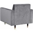 Home Square 2-Piece Set with Velvet Accent Chair & Contemporary Loveseat in Gray