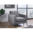 Home Square 2-Piece Set with Velvet Accent Chair & Contemporary Loveseat in Gray