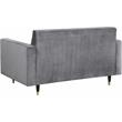 Home Square 2-Piece Set with Velvet Accent Chair & Contemporary Loveseat in Gray