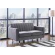 Home Square 2-Piece Set with Velvet Accent Chair & Contemporary Loveseat in Gray