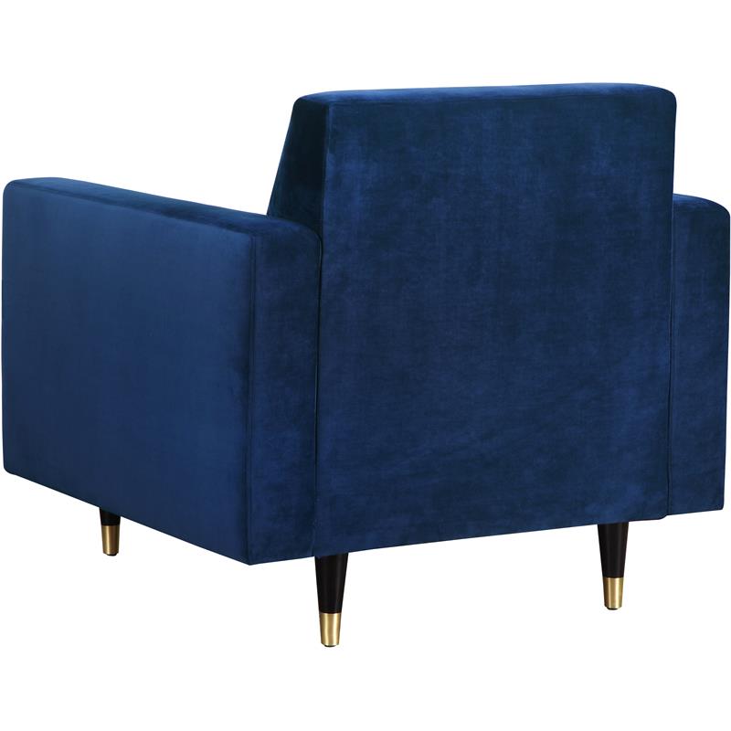 Home Square 2-Piece Set with Velvet Accent Chair and Loveseat in Navy