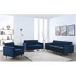 Home Square 2-Piece Set with Velvet Accent Chair and Contemporary Sofa in Navy