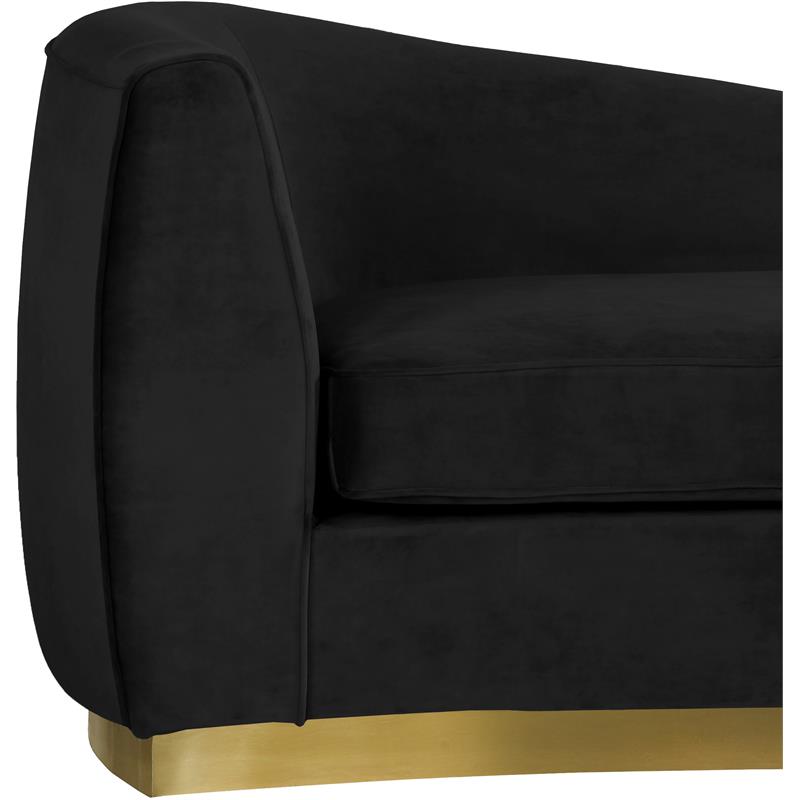 Home Square 3-Piece Set with Accent Chair Chaise & Loveseat in Black and Gold