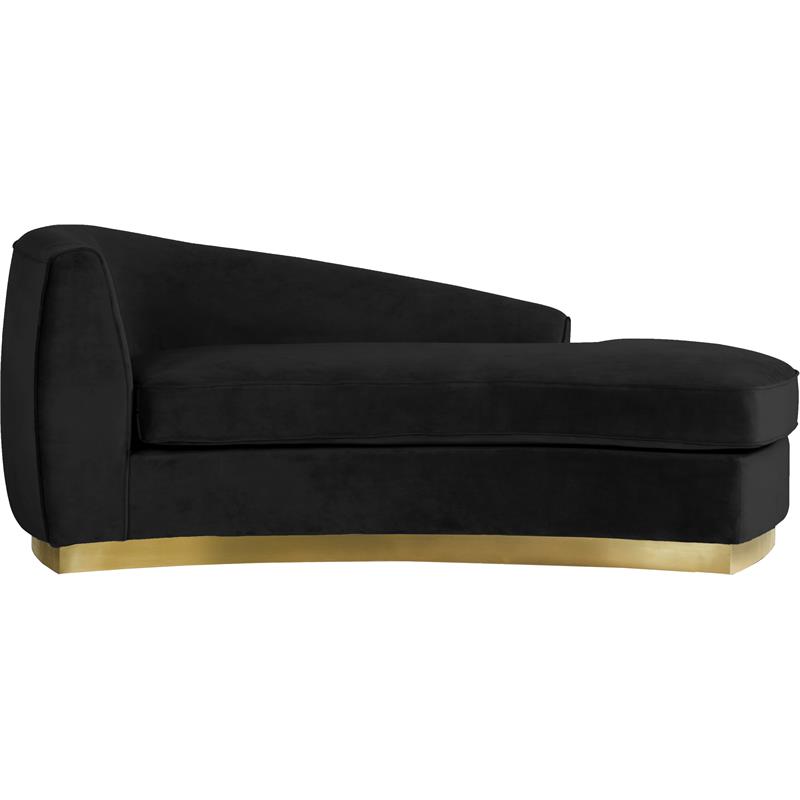 Home Square 3-Piece Set with Accent Chair Chaise & Loveseat in Black and Gold