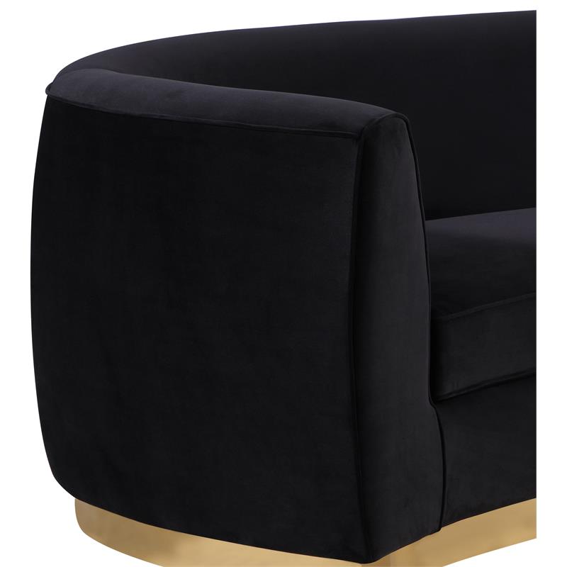 Home Square 3-Piece Set with Accent Chair Chaise & Loveseat in Black and Gold