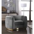 Home Square 2-Piece Furniture Set with Accent Chair and Sofa in Gray and Gold