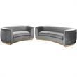 Home Square 2-Piece Furniture Set with Contemporary Loveseat and Sofa