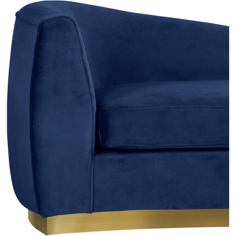 Home Square 2-Piece Set with Velvet Accent Chair and Chaise in Navy and Gold