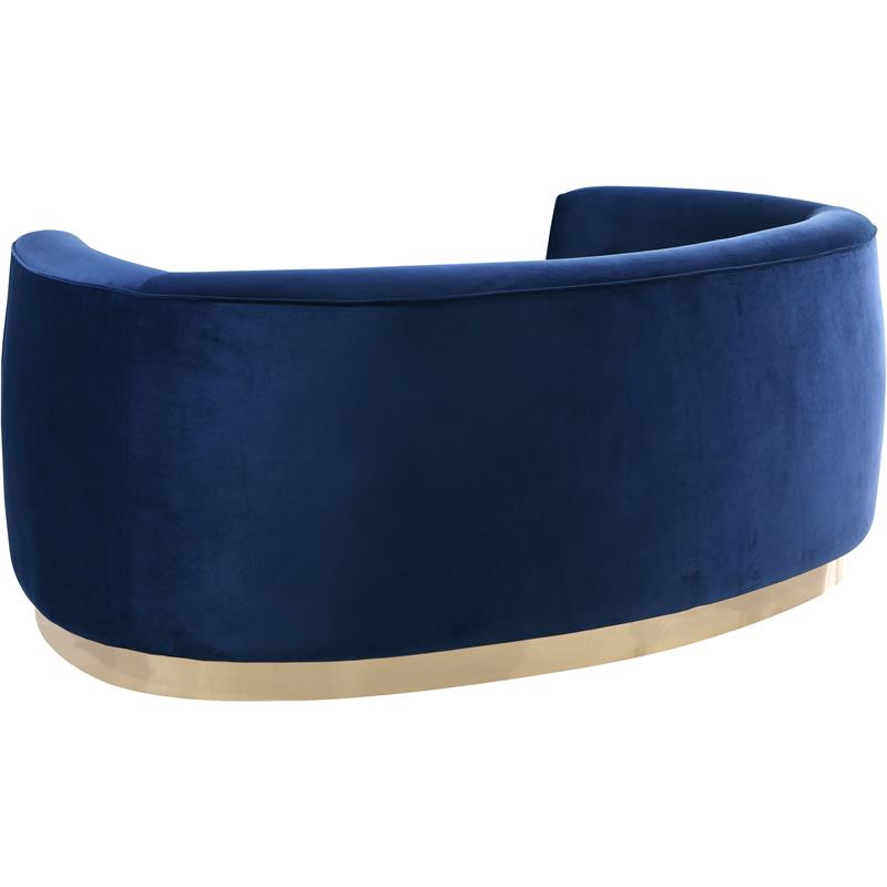 Home Square 3-Piece Set with Accent Chair Chaise and Loveseat in Navy and Gold