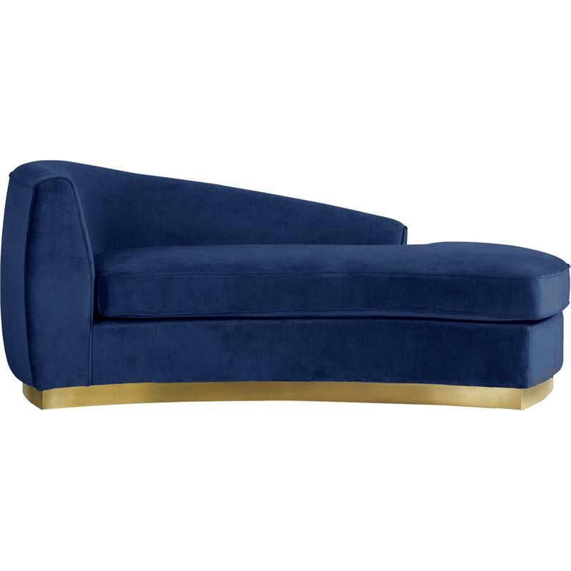 Home Square 3-Piece Set with Accent Chair Chaise and Sofa in Navy and Gold