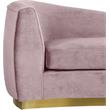 Home Square 2-Piece Set with Velvet Accent Chair and Chaise in Pink and Gold