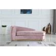 Home Square 2-Piece Set with Velvet Accent Chair and Chaise in Pink and Gold