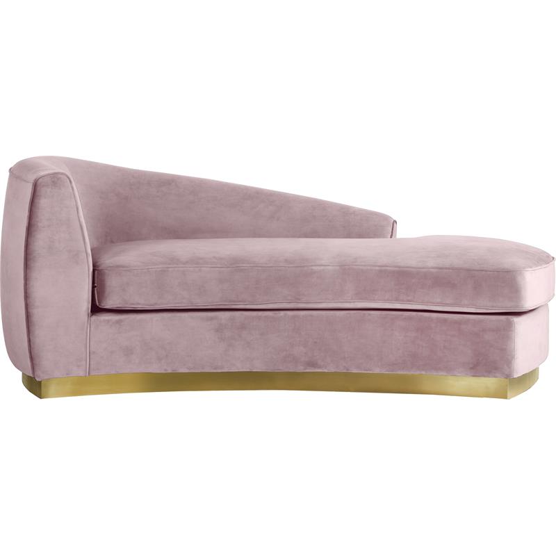 Home Square 3-Piece Set with Accent Chair Chaise & Loveseat in Pink and Gold