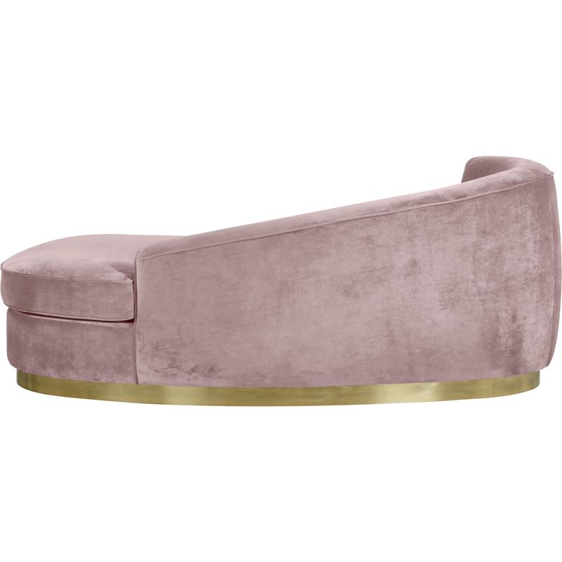 Home Square 3-Piece Set with Accent Chair Chaise & Loveseat in Pink and Gold