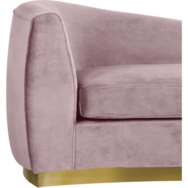 Home Square 3-Piece Set with Accent Chair Chaise and Sofa in Pink and Gold