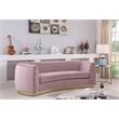 Home Square 2-Piece Set with Contemporary Velvet Loveseat & Sofa in Pink