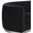 Home Square 3-Piece Set with Accent Chair Chaise & Sofa in Black and Chrome